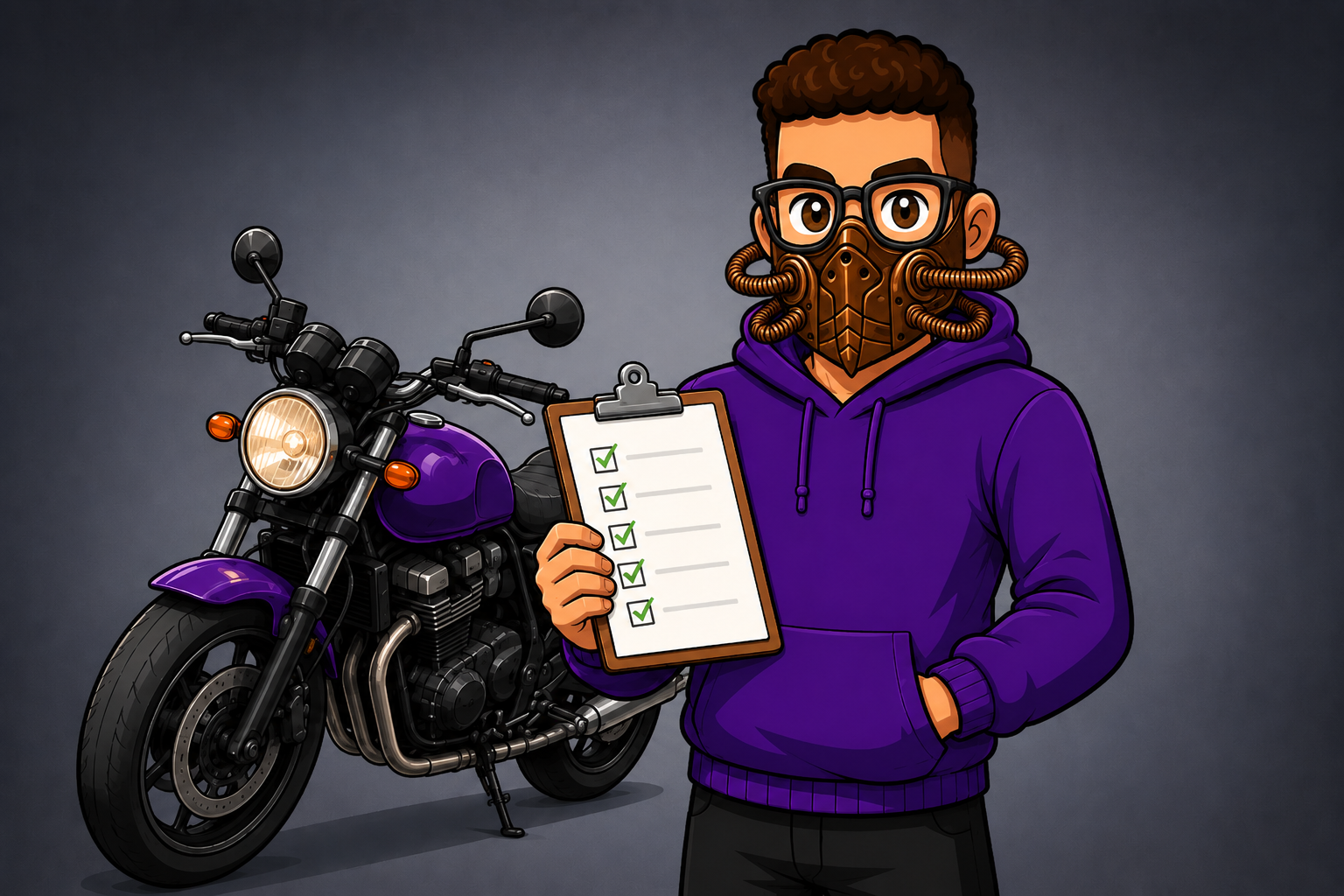 Comparing motorcycle VIN plate with registration papers